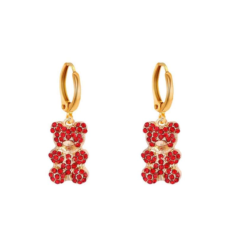 Boucle D'Oreille Ourson Strass – Image 2