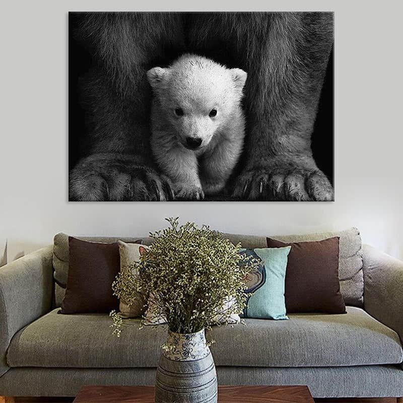 Toile Ours Blanc Et Noir – Image 5
