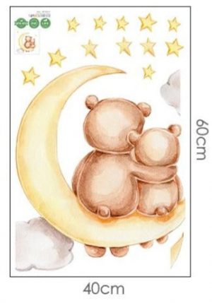 Stickers Ours Famille Lune