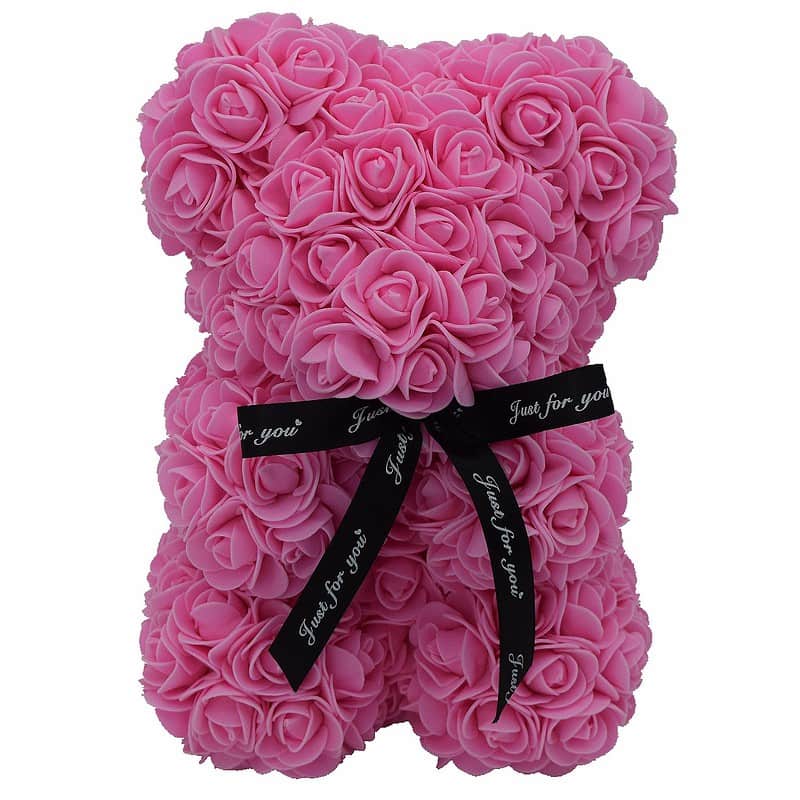 Ours Saint Valentin En Roses Éternel Couleur Orange – Image 4