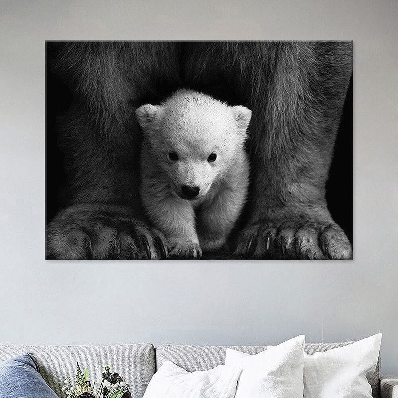 Toile Ours Blanc Et Noir – Image 4