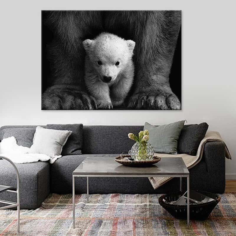 Toile Ours Blanc Et Noir – Image 7